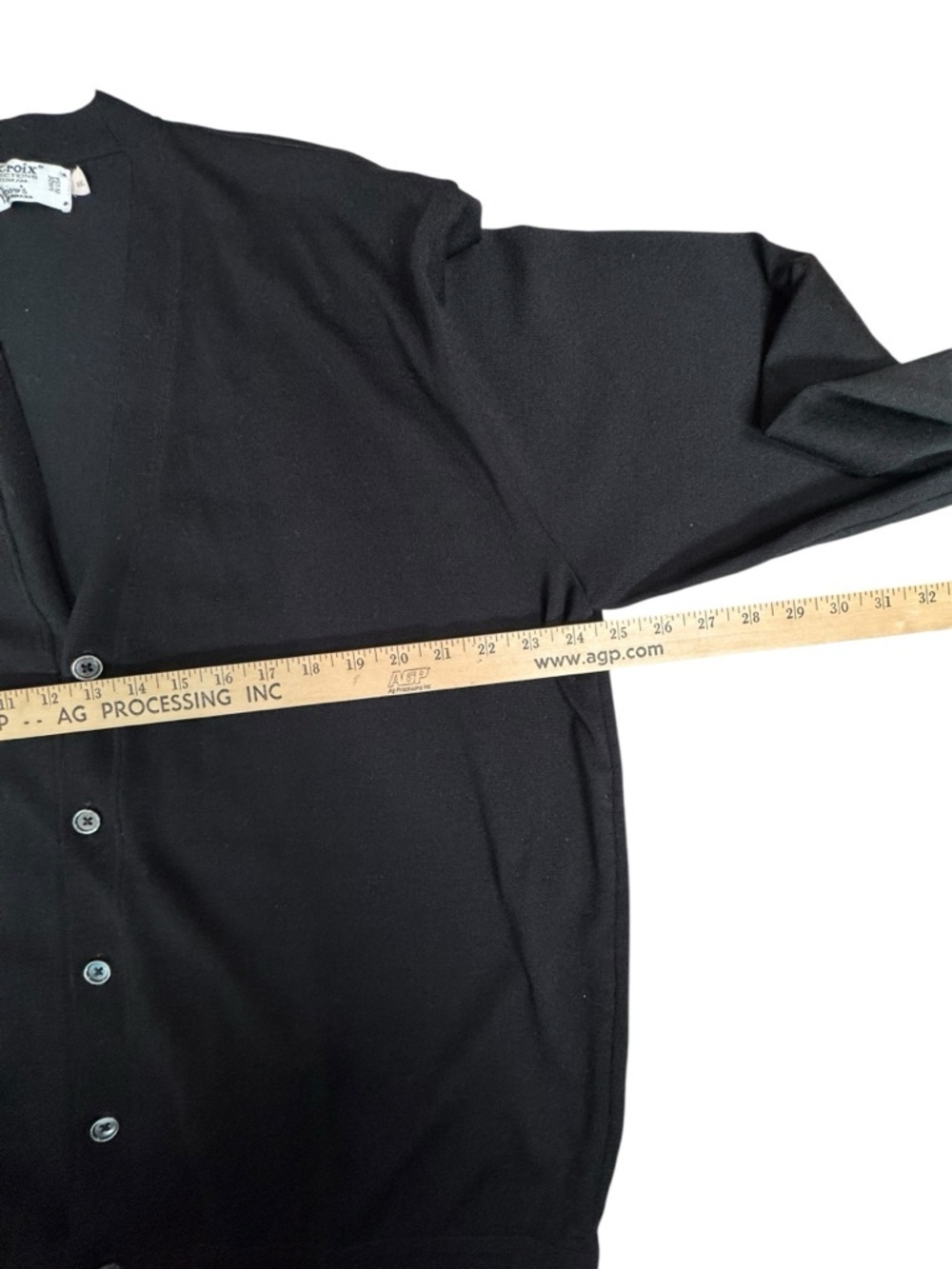 St Croix Wool Cardigan XXL Black Button Front Grandpa Core Quiet Luxury USA X78 - Picture 3 of 8